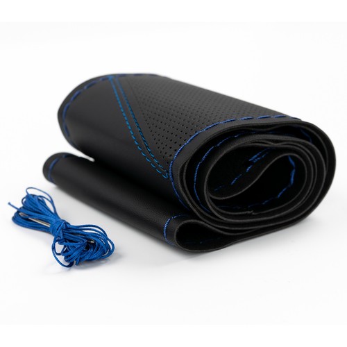 Blau leder lenkradbezug - blau,